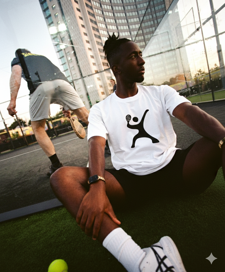 Racket Man Tee – White